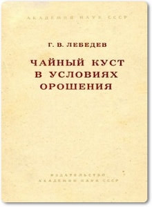 Чайный куст в условиях орошения - Лебедев Г. В.